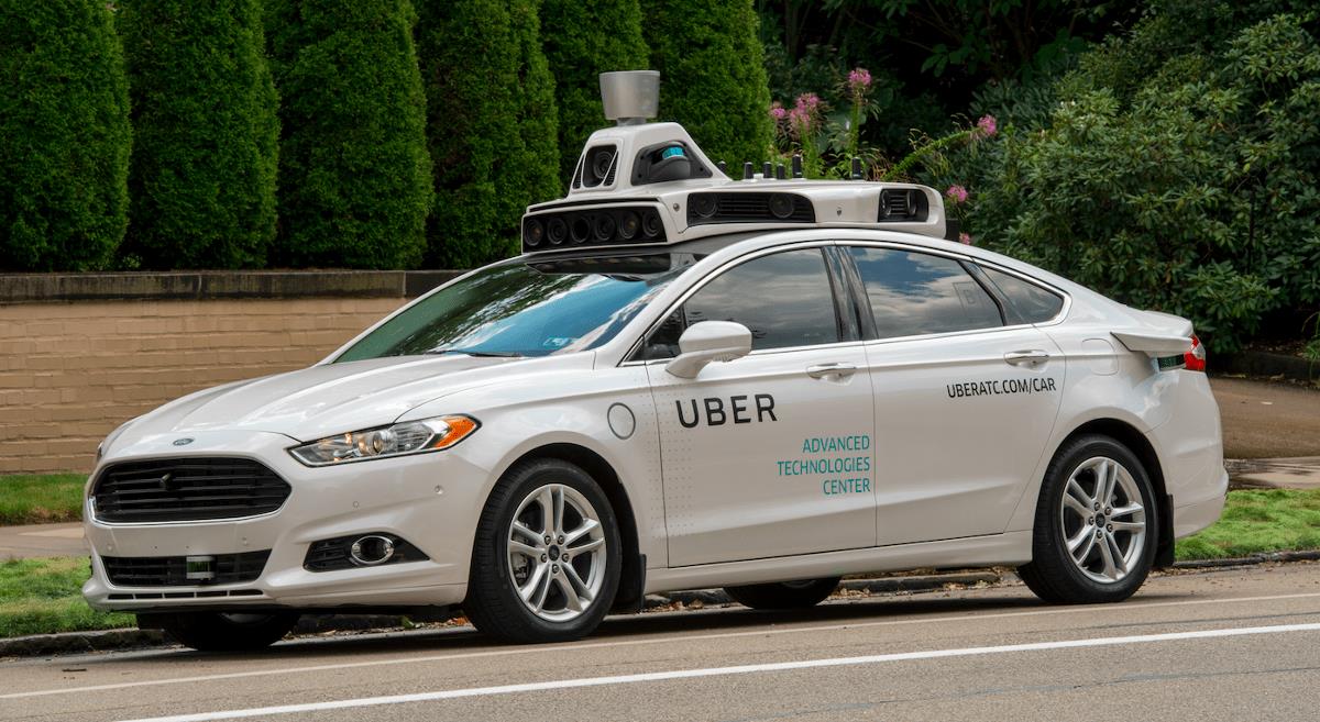 Xe lái thử nghiệm của Uber với bộ cảm biến LiDAR trên nóc xe