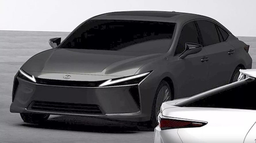 Mẫu xe được cho là Lexus ES EV xuất hiện trong ảnh teaser được Toyota/Lexus công bố. Ảnh: Lexus