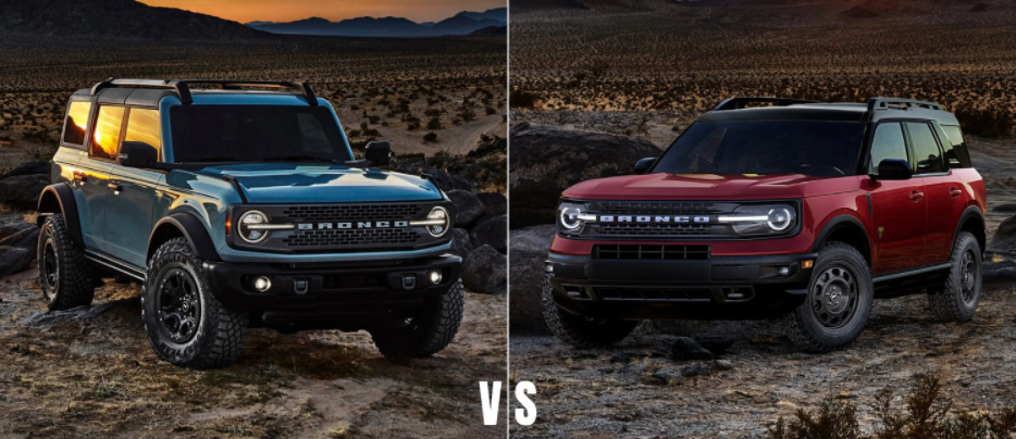 Ford Bronco (trái) và Ford Bronco Sport (phải)