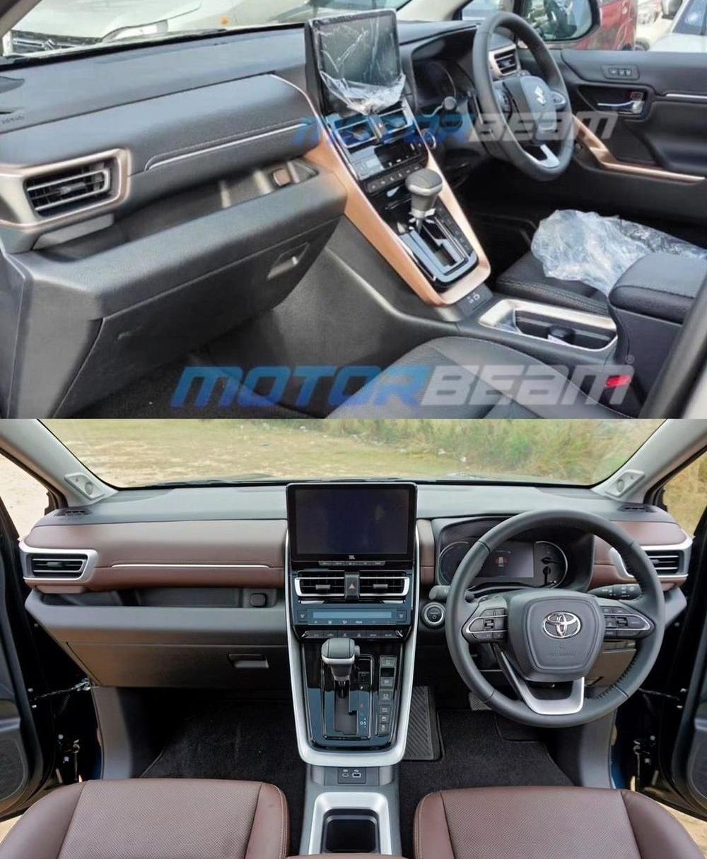 Hình ảnh so sánh nội thất của Suzuki Invicto (trên) và Toyota Innova Hycross 2023 (dưới)Hình ảnh so sánh nội thất của Suzuki Invicto (trên) và Toyota Innova Hycross 2023 (dưới)