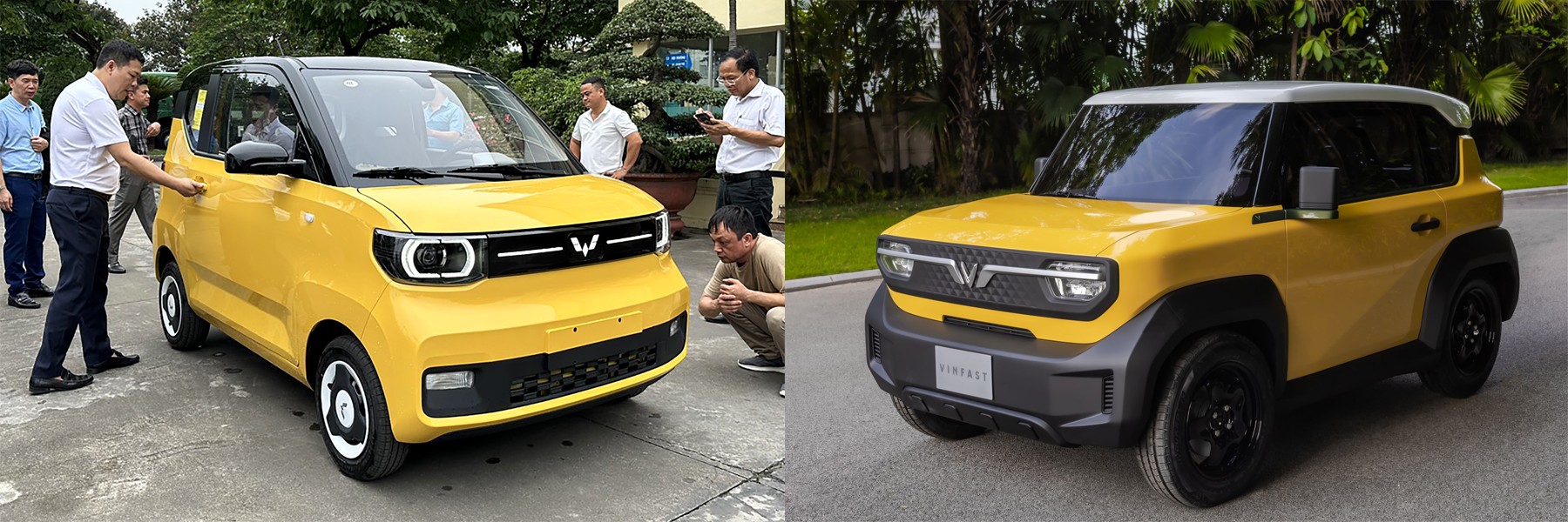 Wuling Hongguang Mini EV (trái) vs VinFast VF3 (phải)