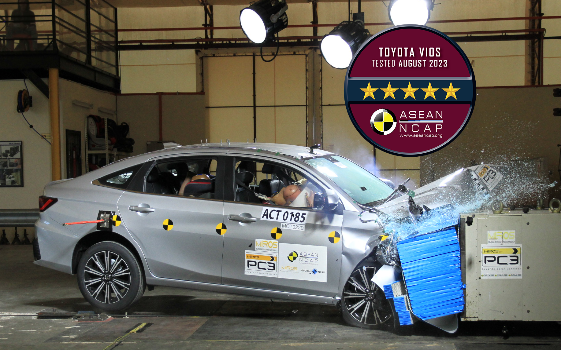 Toyota Vios thế hệ mới được xếp hạng an toàn 5 sao bởi ASEAN NCAP