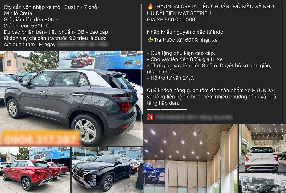 Những đại lý này rao bán Hyundai Creta bản Tiêu chuẩn với giá chỉ 560 triệu đồng