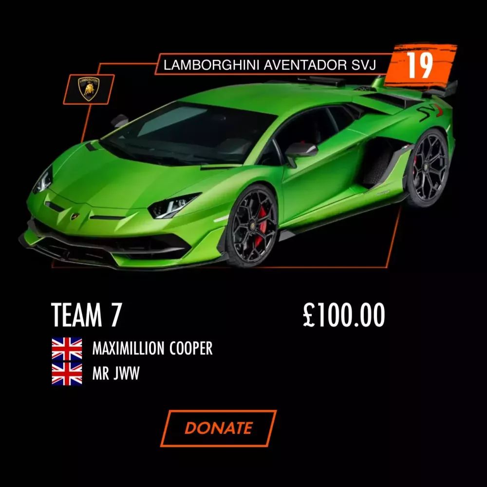 Chiếc Lamborghini Aventador SVJ được nhà sáng lập Gumball 3000, ông Maximillion Cooper điều khiển.