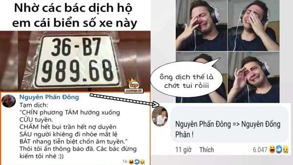 Dịch biển số xe và ý nghĩa hài hước 