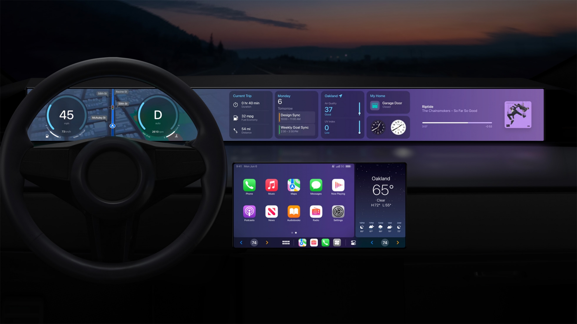 Apple CarPlay thế hệ mới có thể hiện thị cả trên màn hình thông tin lái