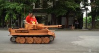 Chiêm ngưỡng chiếc xe tăng Tiger I bằng gỗ bởi bàn tay ông bố trẻ ở Bắc Ninh