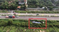 Xe container lật ngang trên cao tốc TPHCM – Long Thành vì sự chủ quan của tài xế