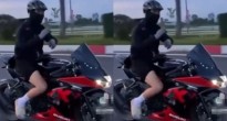 Triệu tập nam thanh niên vừa lái mô tô vừa 'múa quạt' quay clip