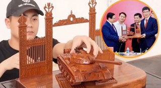 Chiêm ngưỡng chiếc xe tăng đặc biệt của thợ mộc Bắc Ninh kỳ công tặng Thủ Tướng nhân dịp Đại Lễ 30/4