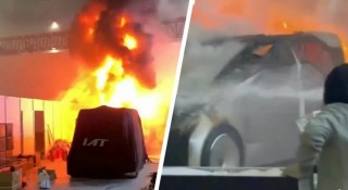 Xe điện Trung Quốc bất ngờ bốc cháy ngay tại Triển lãm Ô tô
