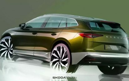 Ô tô điện Skoda Enyaq 2025 hé lộ hình ảnh chính thức trước thềm ra mắt