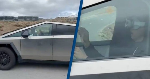 Ngỡ ngàng trước tài xế lái Tesla Cybertruck bằng kính thực tế ảo của Apple?