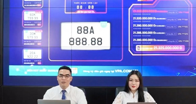 Kết thúc đấu giá, biển số siêu đẹp 88A-888.88 được trả hơn 21 tỷ đồng