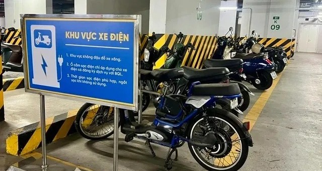 Khu vực sạc xe điện trong chung cư phải có tường ngăn cháy, hệ thống cấp điện riêng