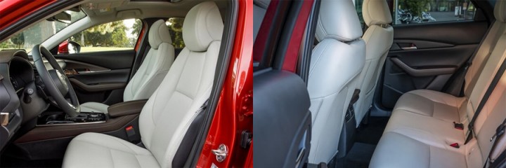 Hàng ghế trước và sau trên Mazda CX-30